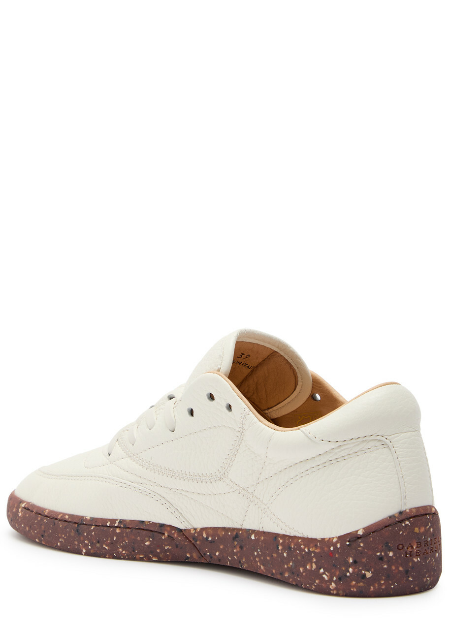 Gabriela Hearst Ohio Grained Leather Sneakers Ivory