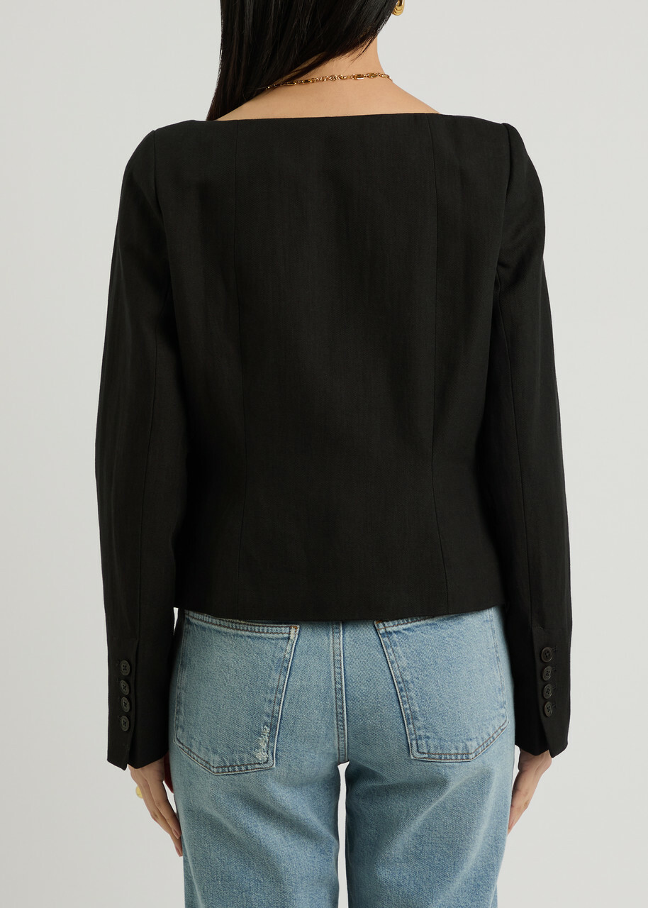 Skall Studio Athena Linen-blend Blazer Black