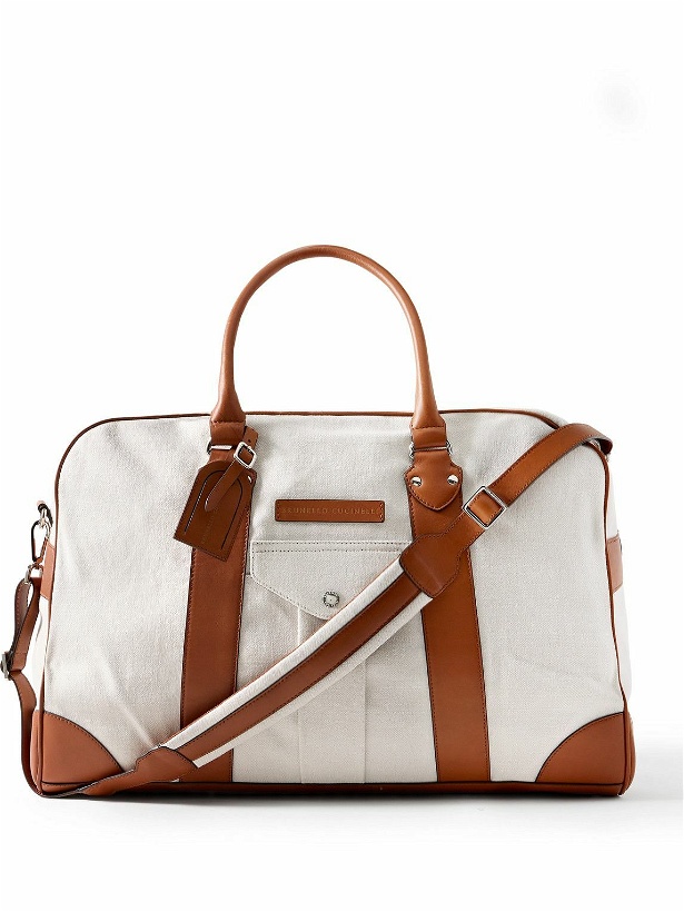 Photo: Brunello Cucinelli - Leather-Trimmed Canvas Weekend Bag