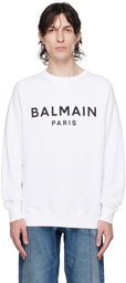 Balmain White Printed Sweatshirt