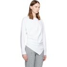 GANNI White Draped Jersey T-shirt