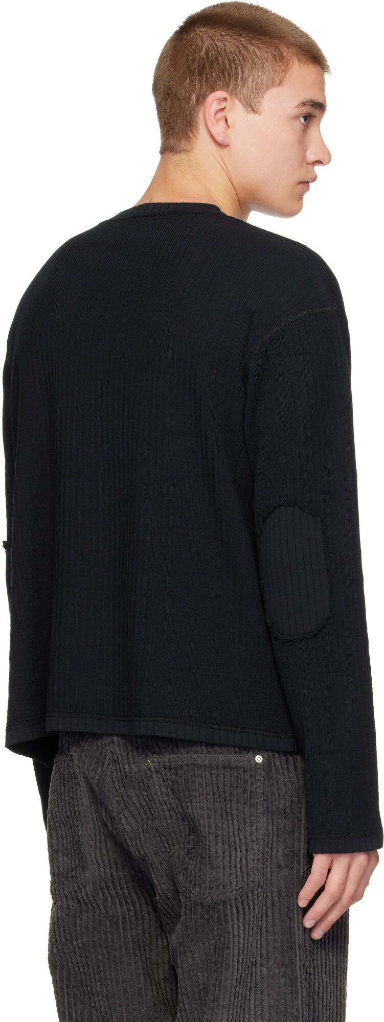mfpen Black Reverse Rib Sweater