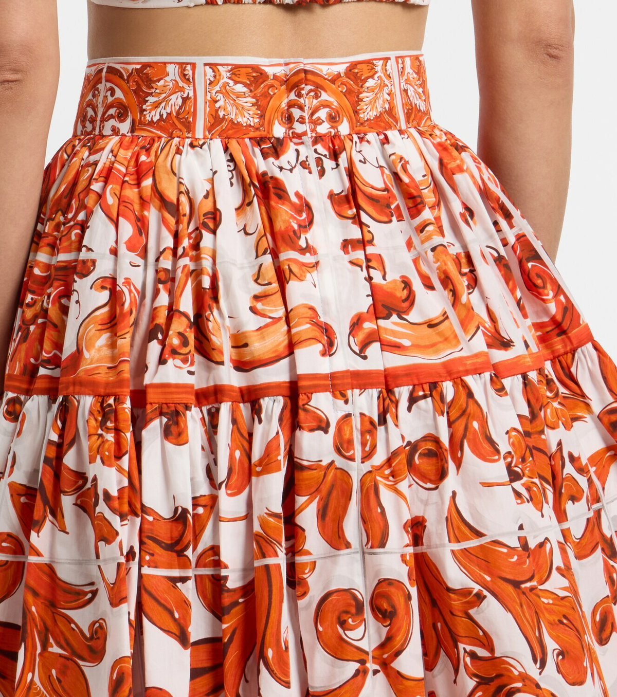 Dolce&Gabbana Majolica cotton poplin miniskirt