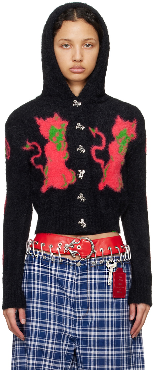 Chopova Lowena Blue Knot Eye Hooded Cardigan Chopova Lowena