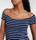 Hunza G Grace striped jersey minidress