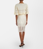 Xu Zhi Lace-trimmed midi skirt