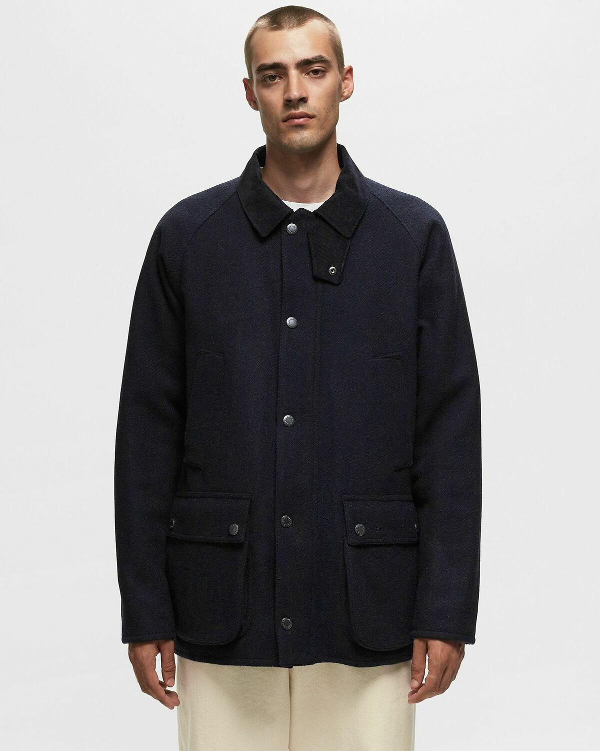 Barbour Bedale Wool Blue - Mens - Coats Barbour