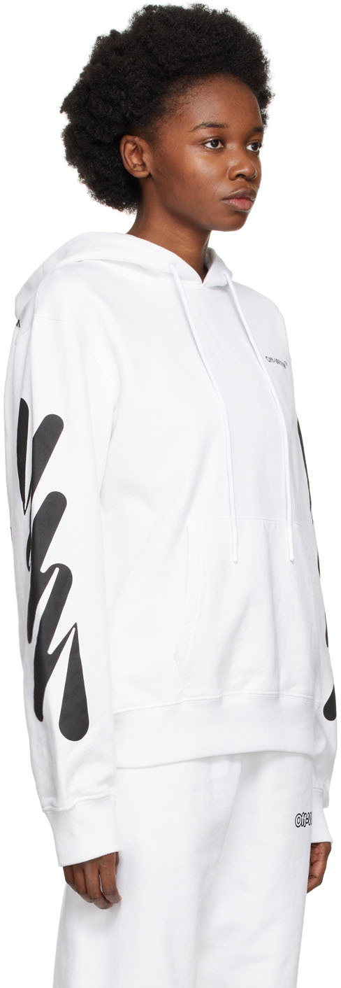 Off-White White Wave Diag Hoodie Off-White