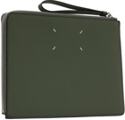 Maison Margiela Green Large Four Stitches Pouch