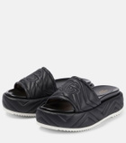 Gucci - Angelina quilted satin platform slides