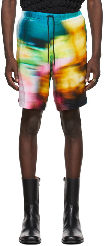 Photo: Dries Van Noten Multicolor Satin Printed Shorts