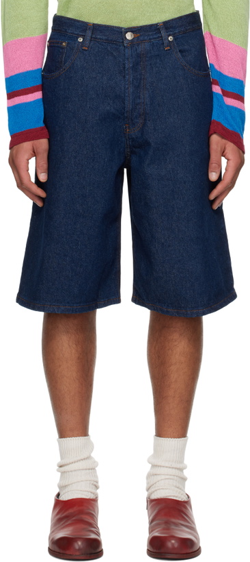 Photo: Edward Cuming Indigo Lightweight Denim Circle Window Shorts