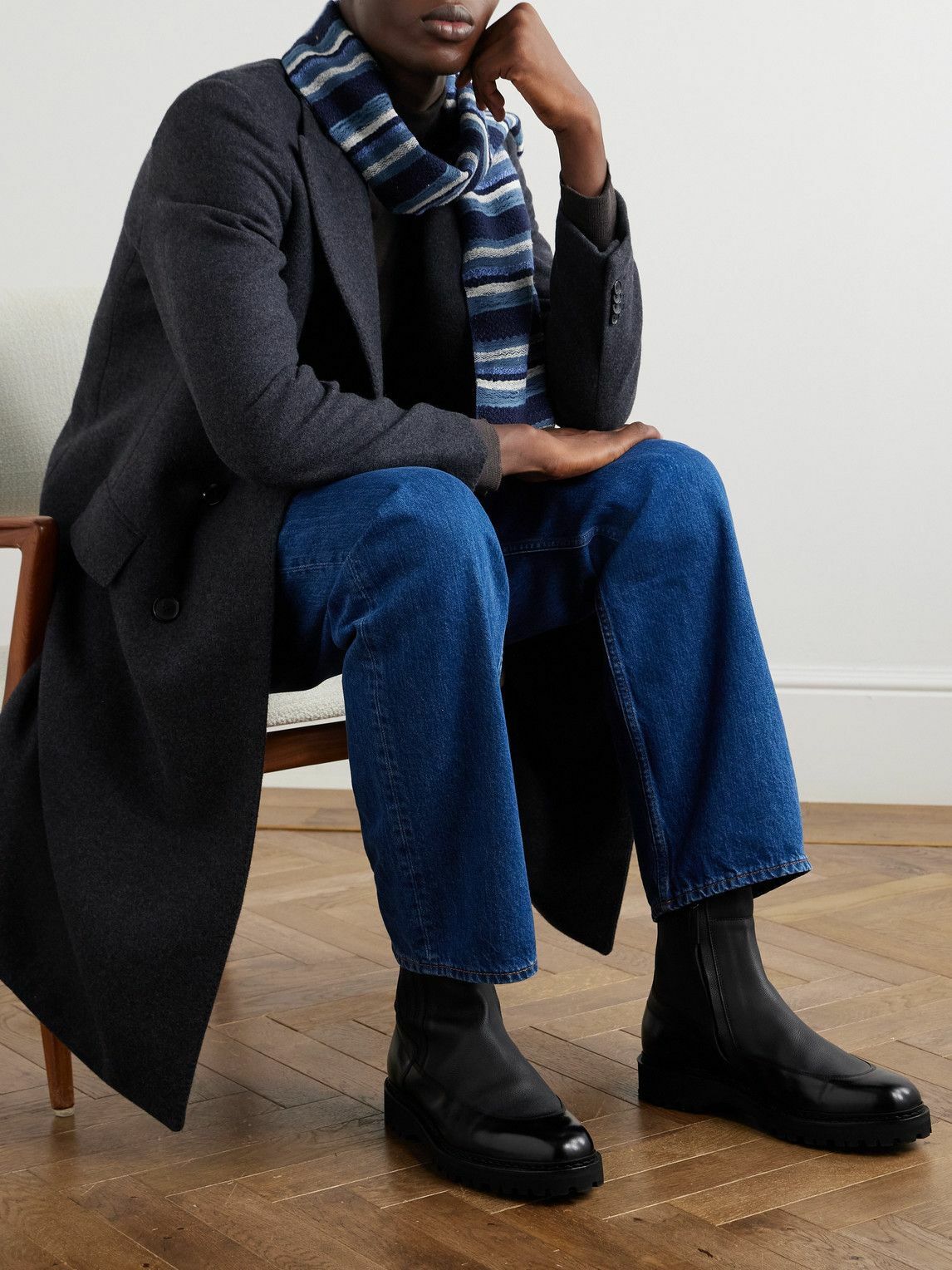 John Lobb - Ridge Smooth and Full-Grain Leather Chelsea Boots - Black