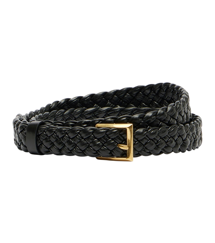 Photo: Bottega Veneta Solo Intreccio leather belt