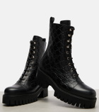 Gucci GG leather lace-up boots