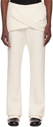 Nuba Off-White Draped Trousers