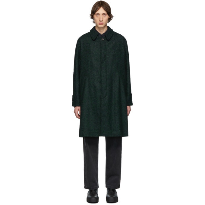 Photo: Schnaydermans Black and Green Oversized Boucle Coat