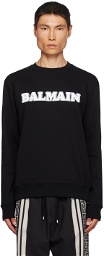 Balmain Black Retro Flocked Sweatshirt