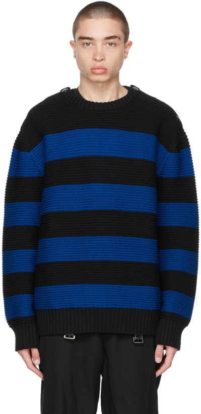 Photo: Burberry Black & Navy Striped Cotton Sweater