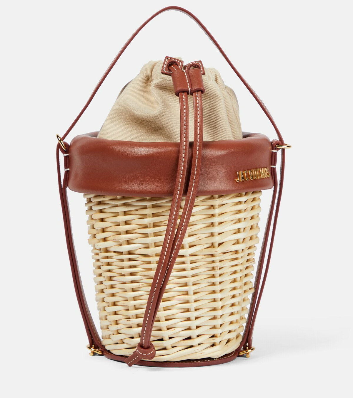 関税送料込 JACQUEMUS Le Panier Seau バケットバッグ レザー Jacquemus Le Panier Seau Bucket Bag | Neutrals | FARFETCH