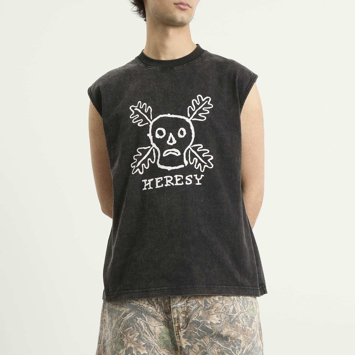 Heresy Men's Green Man Vest in Ash