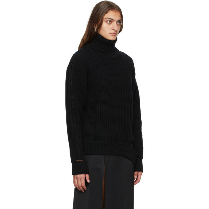 System Black Rib Knit Turtleneck System