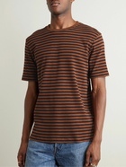 Folk - Striped Cotton-Jersey T-Shirt - Brown