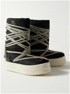 Moncler - Bigrocks Leather-Trimmed Nylon Platform Boots - Black