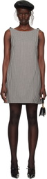 Dolce&Gabbana Black & White Sleeveless Houndstooth Wool Minidress