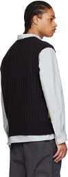 MHL by Margaret Howell Black Wool Vest