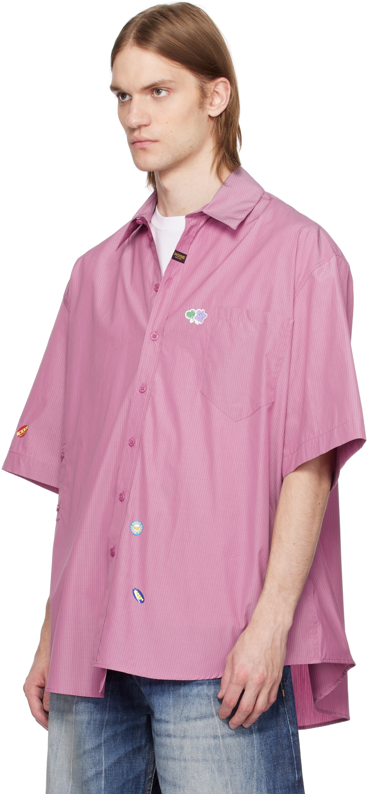 Martine Rose Purple S/S Boxy Wrap Shirt
