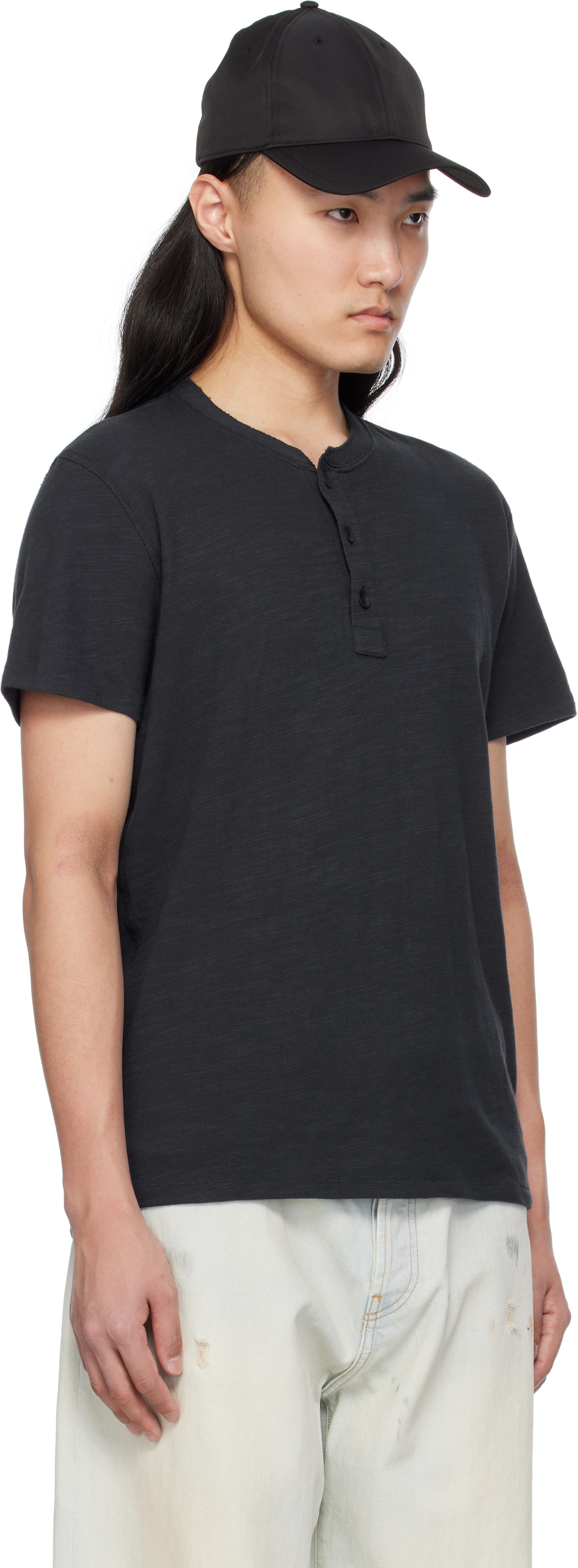 rag & bone Navy Classic Cotton Henley