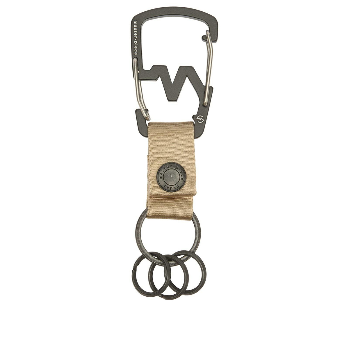 Master-Piece M-Carabiner Key Ring in Beige 