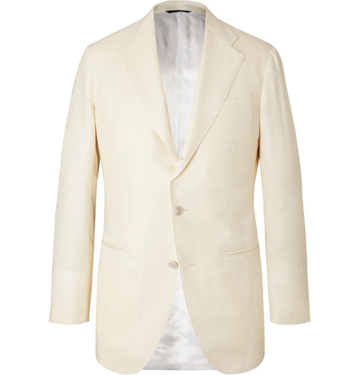 Photo: Saman Amel - Off-White Wool, Silk and Linen-Blend Twill Suit Jacket - Neutrals