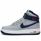 Nike W Air Force 1 Hi-Top Qs Sneakers in Wolf Grey/University Red