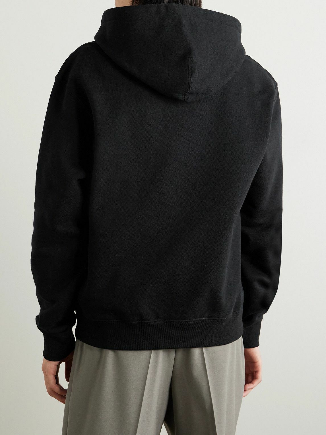 Jil Sander - Logo-Print Cotton-Jersey Hoodie - Black