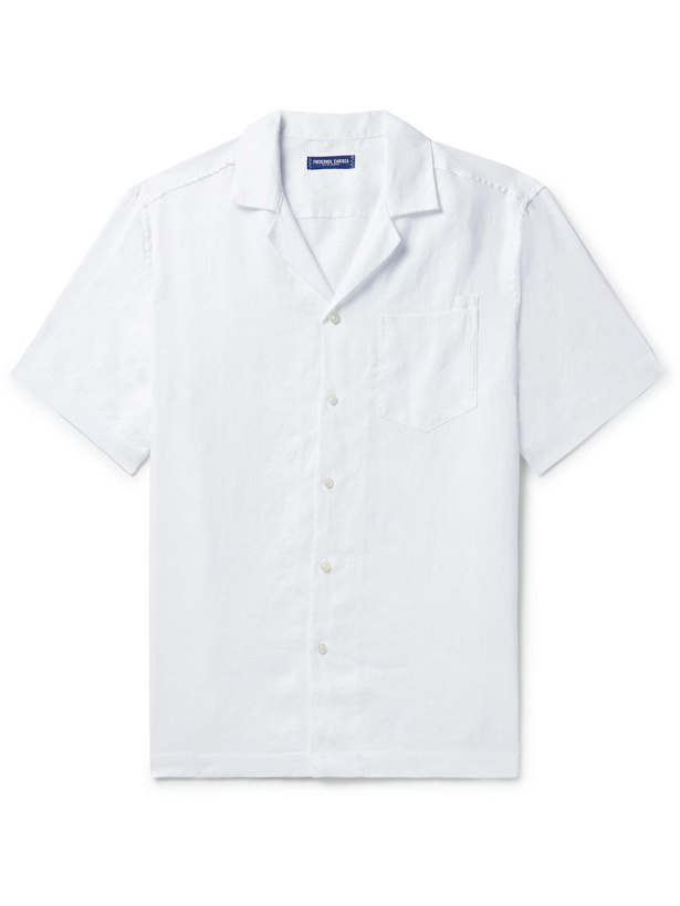 Photo: Frescobol Carioca - Angelo Camp-Collar Linen Shirt - White