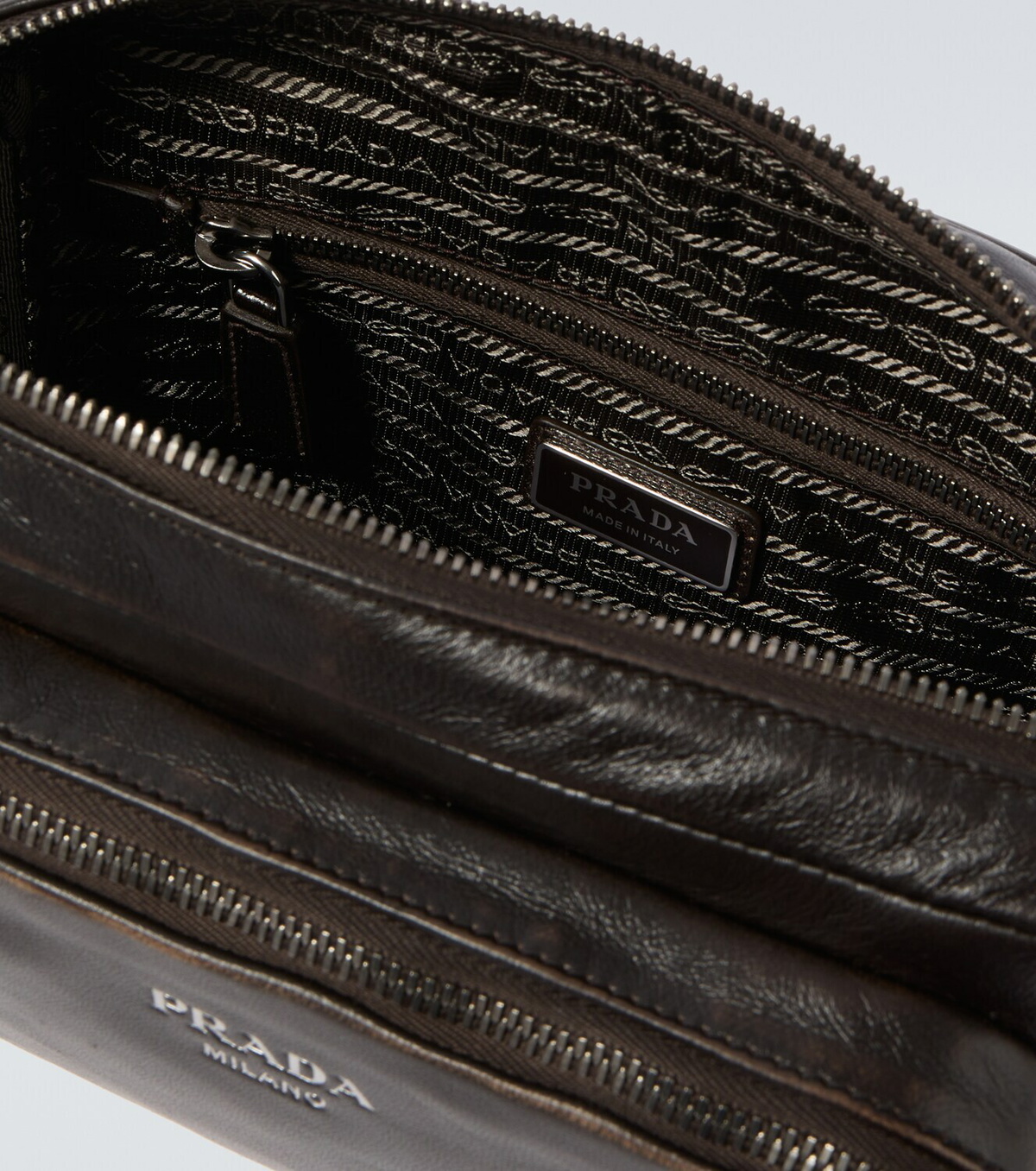 Prada Distressed leather crossbody bag