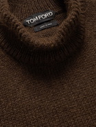 TOM FORD - Cashmere and Wool-Blend Mock-Neck Sweater - Brown