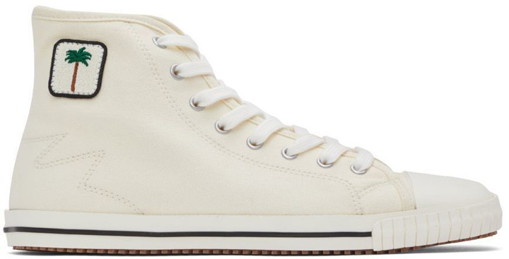 Photo: Palm Angels Off-White Vulcanized High-Top Sneakers