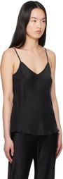 Silk Laundry Black Bias Cut Camisole