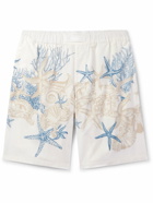 Versace - Straight-Leg Printed Cotton-Poplin Shorts - White