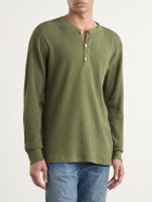 RRL - Waffle-Knit Cotton-Jersey Henley T-Shirt - Green