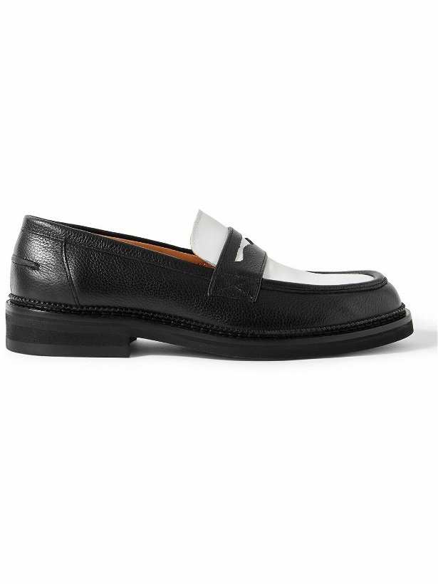Photo: Mr P. - Jacques Two-Tone Leather Penny Loafers - Black
