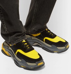 Balenciaga - Triple S Nylon, Nubuck and Leather Sneakers - Men - Yellow