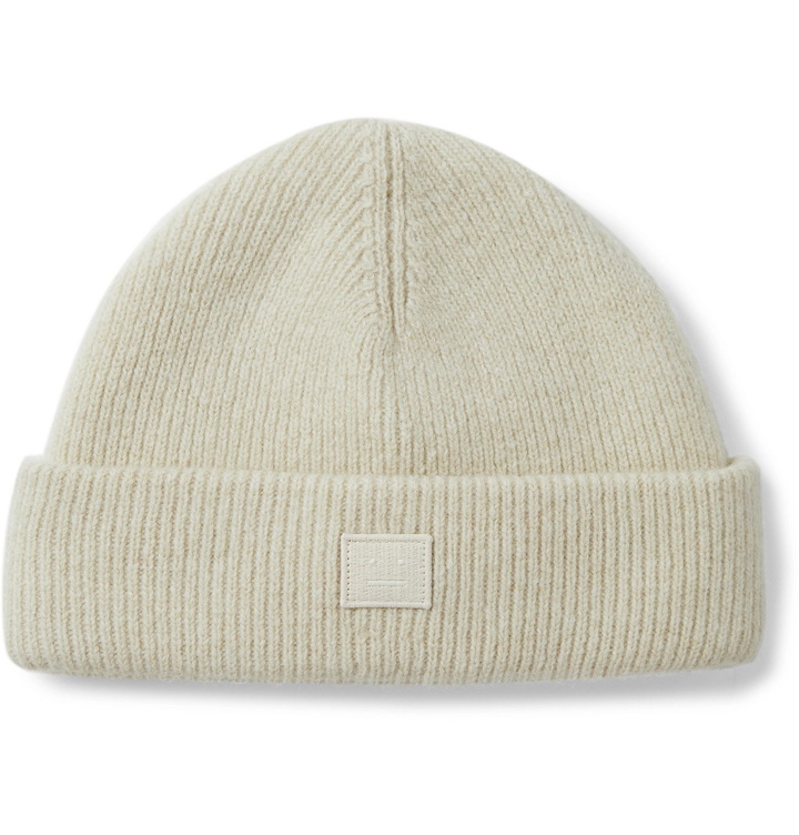 Photo: Acne Studios - Kansy Logo-Appliquéd Wool-Blend Beanie - Neutrals