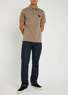 Emporio Armani Logo Piqué Cotton Polo Shirt Camel