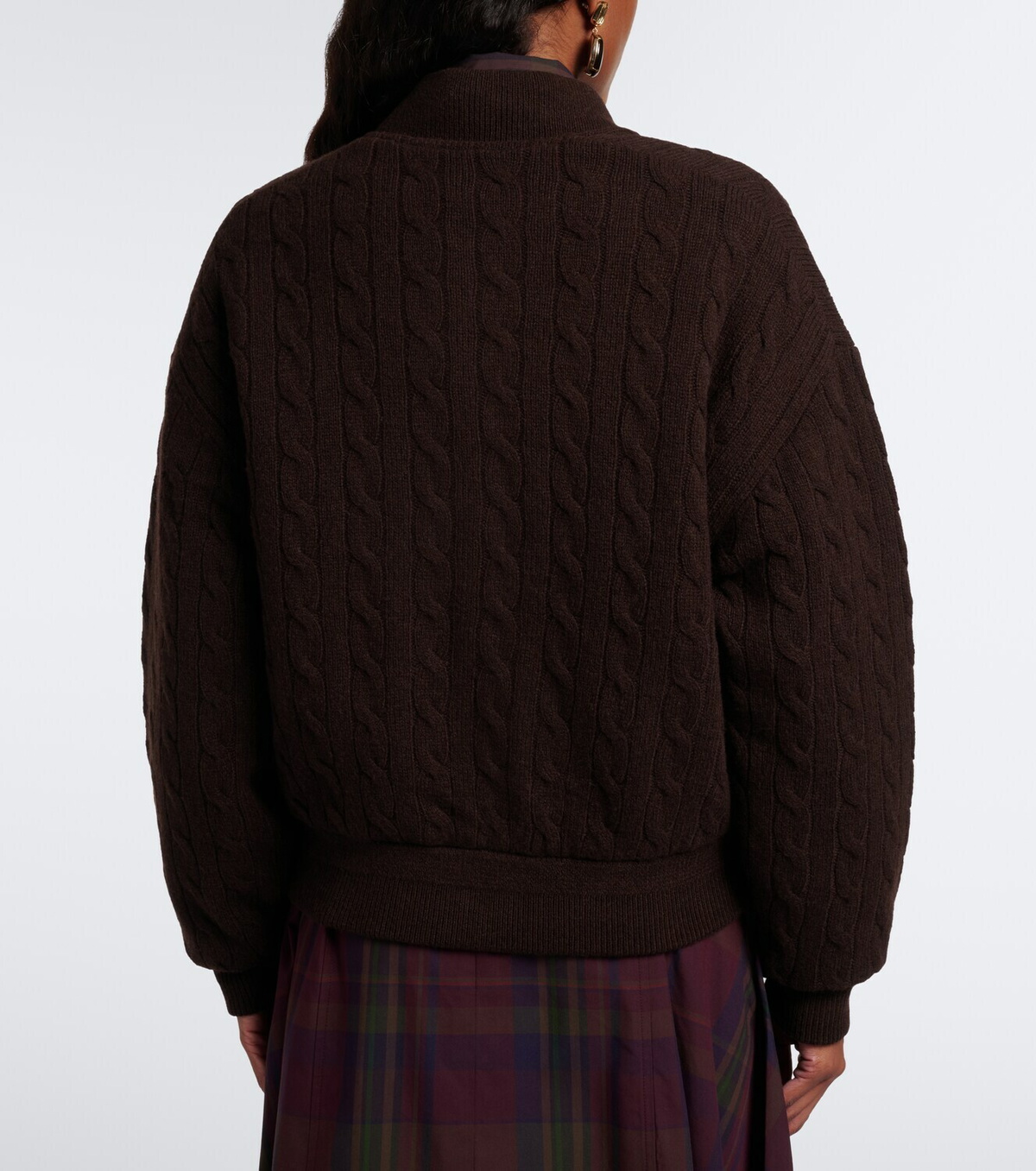 Polo Ralph Lauren Cable-knit wool and cashmere bomber jacket