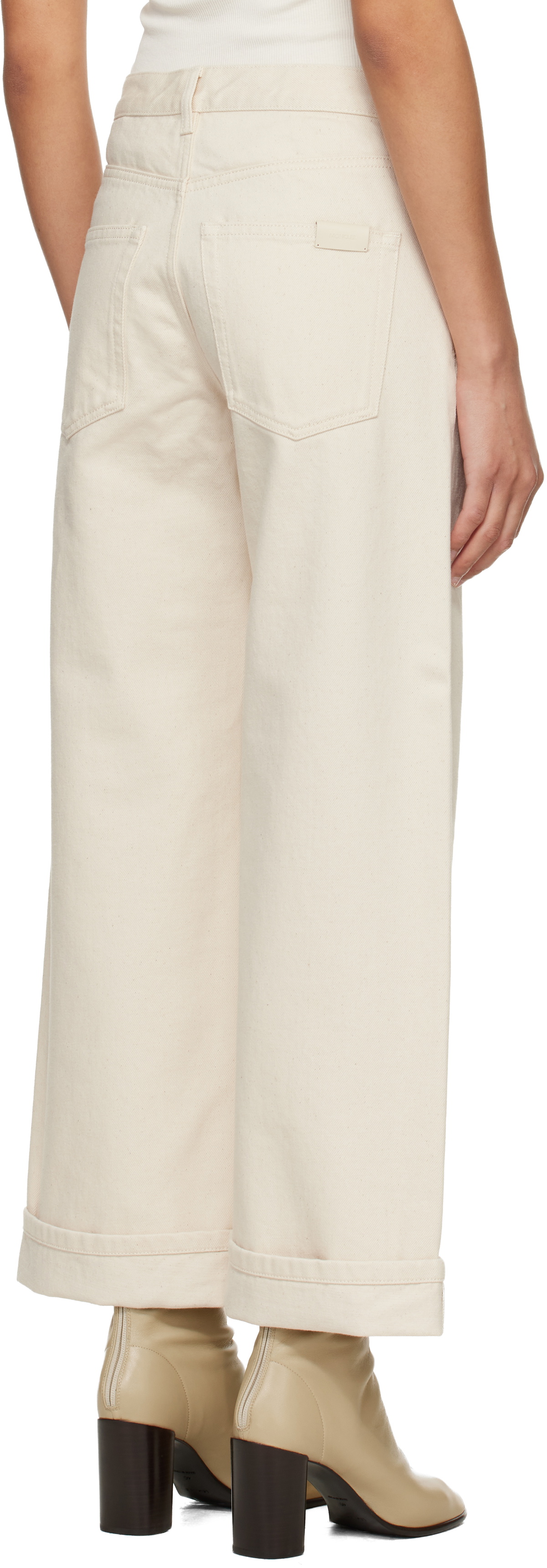 Moncler Off-White Cropped Jeans