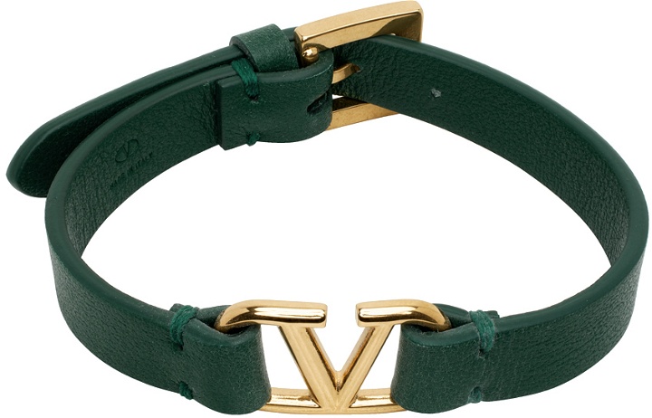 Photo: Valentino Garavani Green & Gold VLogo Bracelet